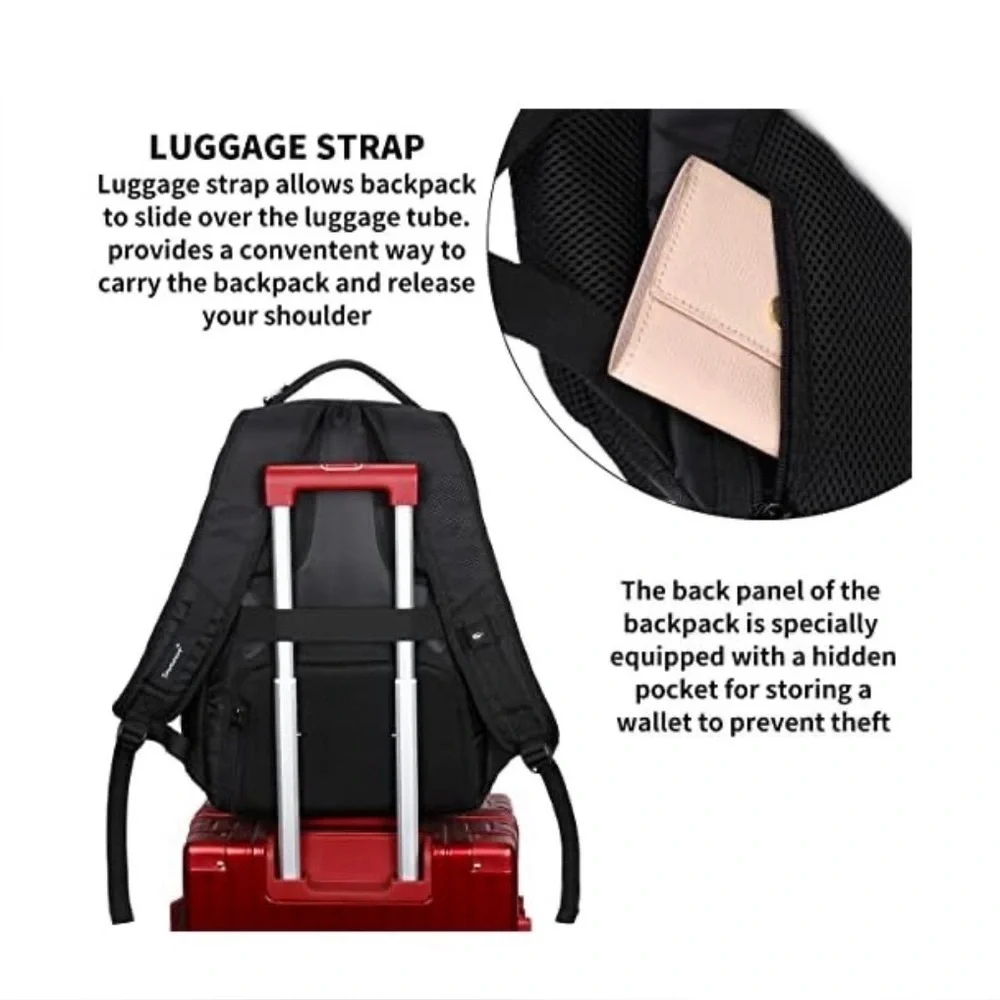 Sowaovut 15.6in Anti-Theft Travel Laptop Backpack & Password Lock